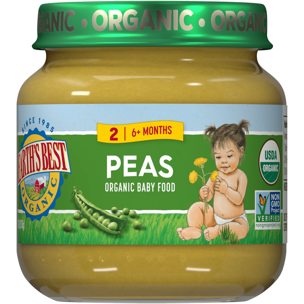 Earth Best Organic Baby Food, Stage 2 Peas 4oz