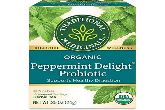 Traditional Medicinals Organic Peppermint Delight Probiotic Tea 16 c