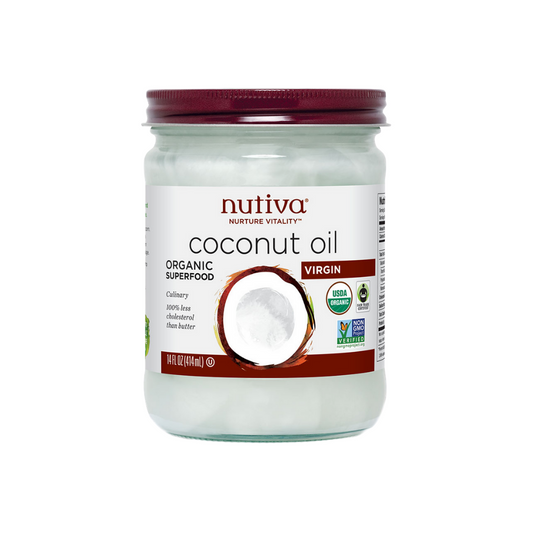 Nutiva Oil Coconut XVirgin Glass OG 14oz
