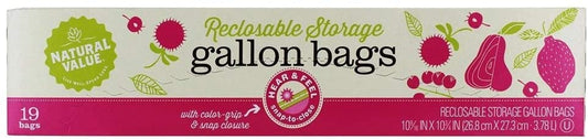 Natural Value Bags Storage Reclosable Gallon 20c