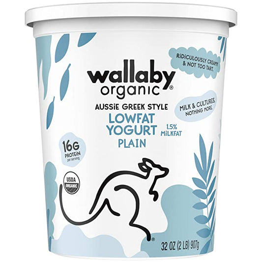Wallaby Yogurt Greek Plain LF OG 32oz