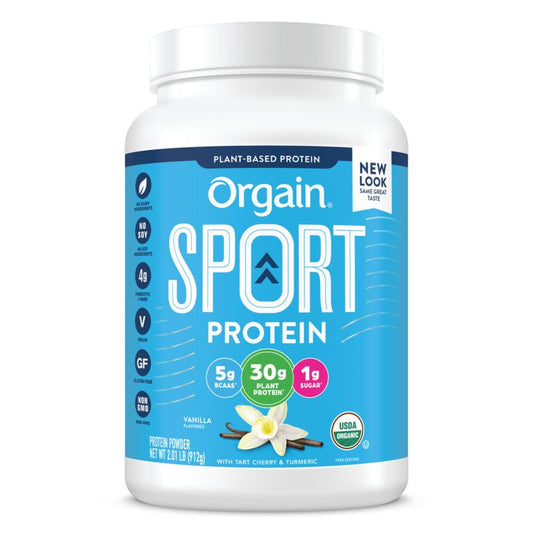 Orgain Sport Protein Organic Plant-Based Powder, Vanilla 32oz