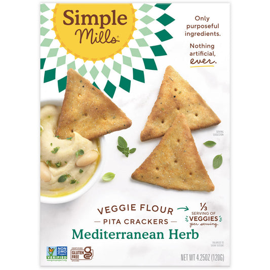 Simple Mills Mediterranean Herb Veggie Pita Crackers 4.2oz