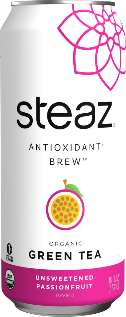 Steaz Unsweetened Passion Fruit Iced Green Tea 16oz