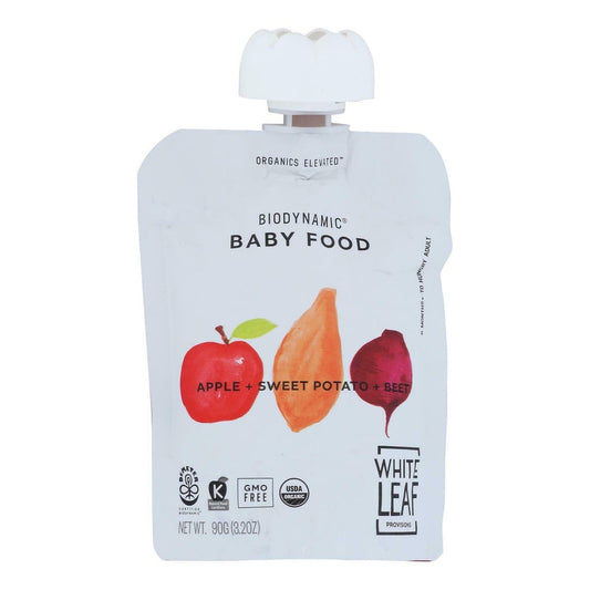 White Leaf Provisions Organic Biodynamic Babyfood - Apple, Sweet, Potato and Beet 3.2oz