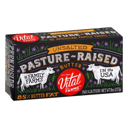 Vital Farms Butter Unsalted Grass Fed 8oz