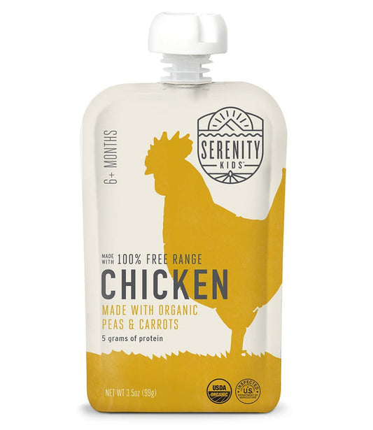 Serenity Kids Free Range Chicken with Organic Peas and Carrots Baby Food 3.5oz