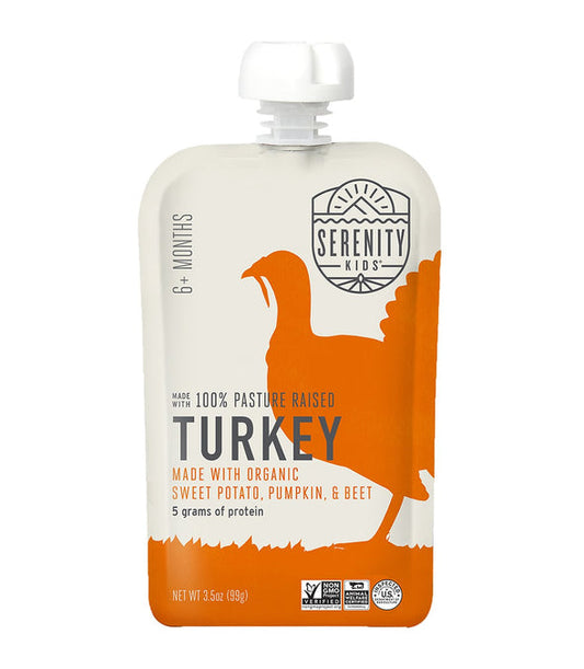 Serenity Kids Pasture Raised Turkey with Organic Pumpkin and Beets Baby Food 3.5