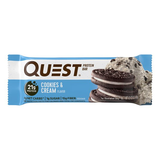 Quest Nutrition Cookies and Cream Flavor Protein Bar 2oz